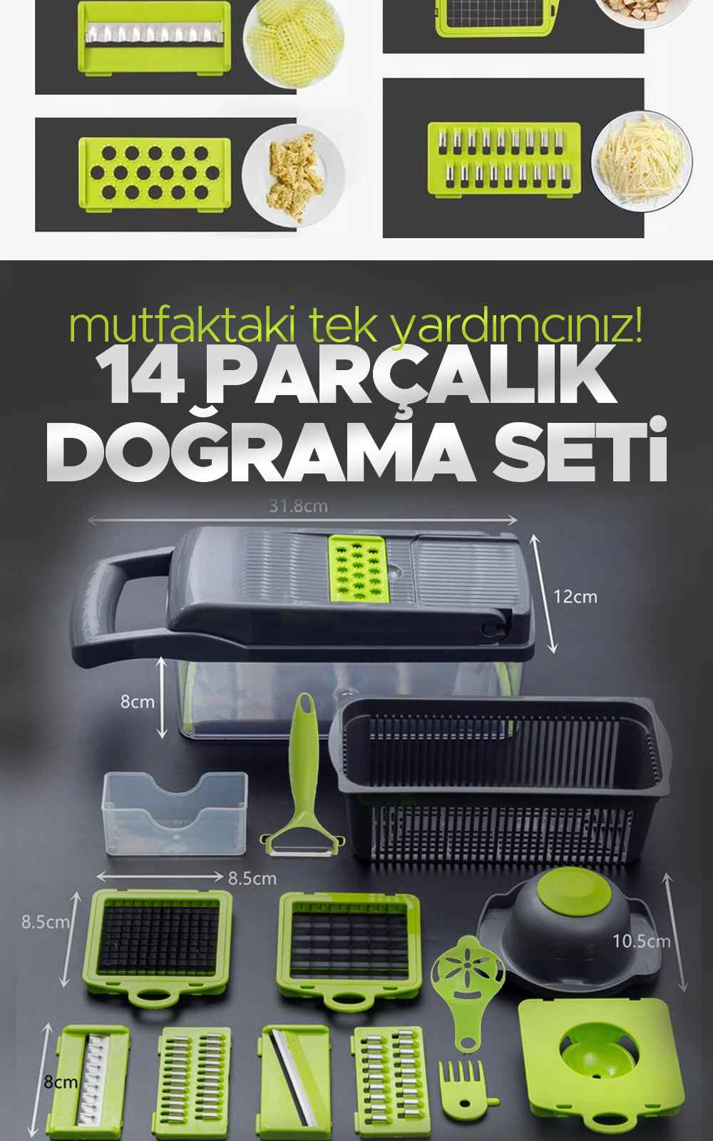 Olinman Fonksiyonlu Doğrayıcı Seti 14 Parça